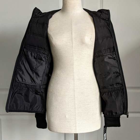 BCBGMaxAzria Jacket Puffer Hooded Zip Front Lightweight Fitted Black M NWT - Picture 4 of 15
